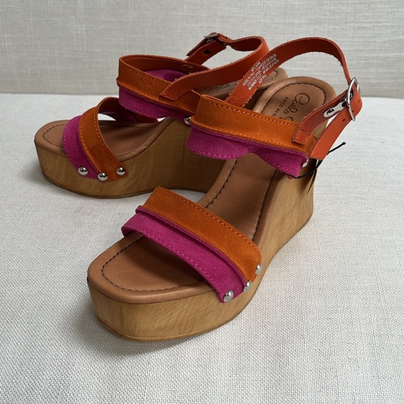 Suede wedge platform sandals - Picture 7 of 8